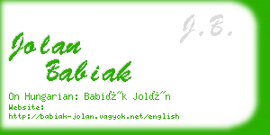 jolan babiak business card